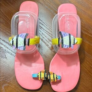 Women’s Fun Fish Sandals - Pink and Yellow
